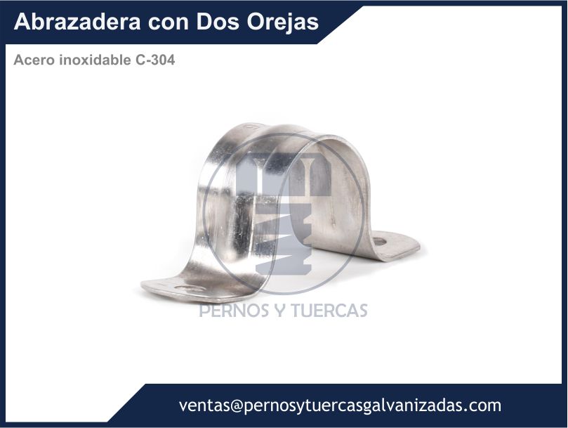 ABRAZADERA CON DOS OREJAS INOXIDABLE